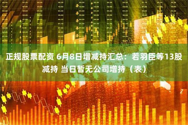 正规股票配资 6月8日增减持汇总：若羽臣等13股减持 当日暂无公司增持（表）